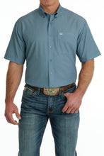 Load image into Gallery viewer, Cinch Mens SS Arenaflex Blue w/grn wht Dots MTW1704132
