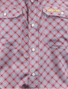 Drover Cowboy Threads Corral Vented, MW Red/Grey Prt LS