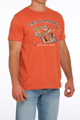 Cinch Camp Aloha Tee Orange MTT1690508