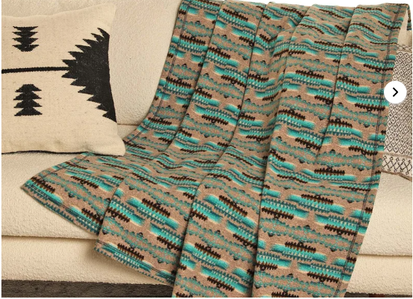 Rock & Roll Fleece Aztec Printed Blanket BU46M0229
