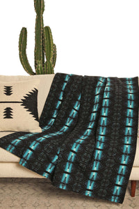 Rock & Roll Fleece Aztec Printed Blanket BU46M0229