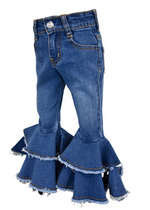 CH Toddler Dbl Ruffle Super Flare Jeans 802097-450