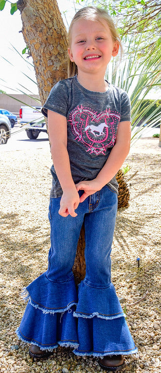 CH Toddler Dbl Ruffle Super Flare Jeans 802097-450