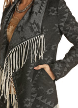 Load image into Gallery viewer, Powder River Blk Fringe Cardigan