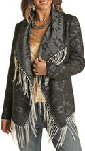 Load image into Gallery viewer, Powder River Blk Fringe Cardigan