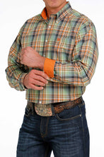 Load image into Gallery viewer, Cinch LS Gr/Or Plaid Shirt MTW1105476