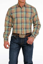 Load image into Gallery viewer, Cinch LS Gr/Or Plaid Shirt MTW1105476