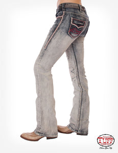 Cowgirl Tuff Red, White, & Tuff Jeans