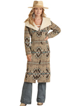 Load image into Gallery viewer, Powder River Taupe Aztec Wool Coat PRWO92RZYZ