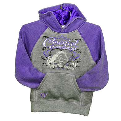 Cowgirl Hardware  471269-190 Riding In Style Purple/Grey Hoodie