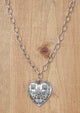 West & Co Bur. Silver Turq Beaded Heart Pendant Necklace