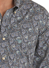 Load image into Gallery viewer, Rock&amp;Roll LS Blue Paisley Snap BMN2S03340