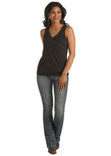 Load image into Gallery viewer, Panhandle Studded Surplice Black Tank LW20T03414