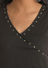 Load image into Gallery viewer, Panhandle Studded Surplice Black Tank LW20T03414