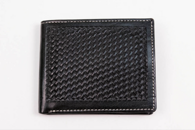 Cowboy Chrome Blk Basket Bifold Wallet W301