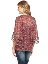 Load image into Gallery viewer, Cowgirl Up  3/4 Flowy Sleeve Burgundy Print Blouse