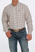 Load image into Gallery viewer, Cinch Mens LS Cream/Brown Plaid MTW1105456