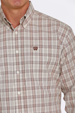 Load image into Gallery viewer, Cinch Mens LS Cream/Brown Plaid MTW1105456
