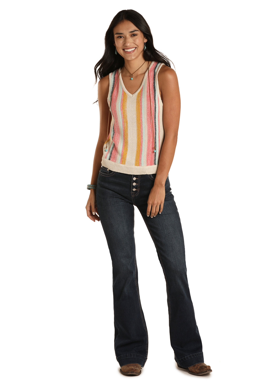Rock & Roll Striped Sweater Tank