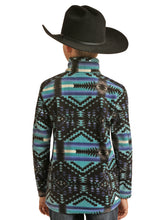 Load image into Gallery viewer, Powder River Black Aztec Quarter Zip Fleece Pullover PRKO91RZXV
