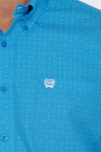 Load image into Gallery viewer, Cinch LS Blue/Wh Prt Shirt MTW1105402