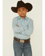 Load image into Gallery viewer, Cinch Boys Wht/Teal Plaid
