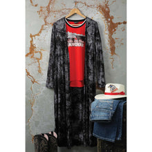 Load image into Gallery viewer, Cruel CTK7340001 WOMEN&#39;S BLACK AND GRAY TIE-DYE DUSTER