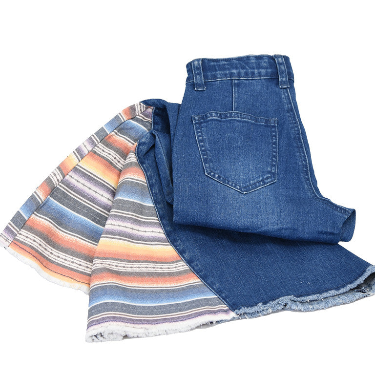 Cowgirl Hardware Yth Aggie Chevron Serape Bell Bottom Jean 402163-120