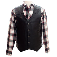 Load image into Gallery viewer, Wyoming Traders Drover Leather CC Vest Black