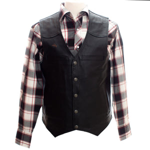Wyoming Traders Drover Leather CC Vest Black