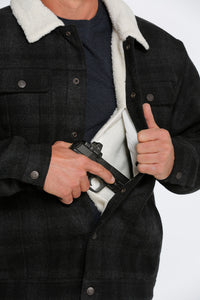 Cinch Concealed Carry  Truckers Jacket Blk Plaid MWJ1074004