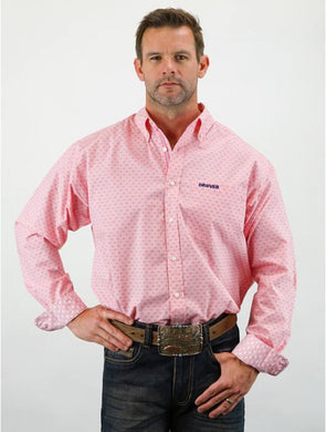 Drover Cowboy Threads Bounty Pink Diamond Prt LS