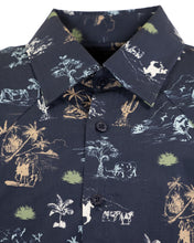 Load image into Gallery viewer, Outback Jaxon Navy Western Camp Shirt 34047