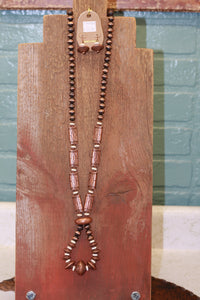 Cindy Smith 42" Navajo Bead & Copper Necklace Set