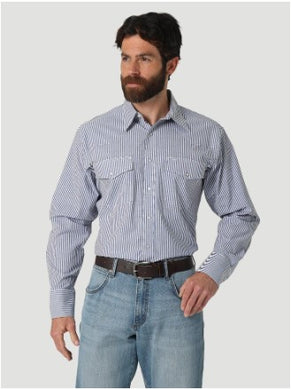 Wrangler LS Snap Shirt Blue Plaid 112318686