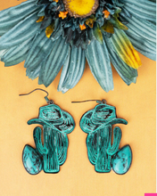 Load image into Gallery viewer, Turquoise Cactus Cactus Patina Jewelry