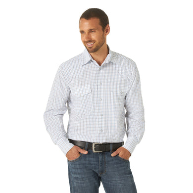 Wrangler MWR389B WRINKLE RESIST LONG SLEEVE WESTERN SNAP PLAID SHIRT