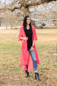 Crazy Train Short Round Duster Coral