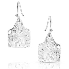 Load image into Gallery viewer, Montana Silversmiths Earrings Chiseled Cow Tag ER5398