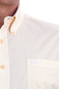 Cinch Men's Gold/White Triangle Print Stretch Shirt MTW1105196