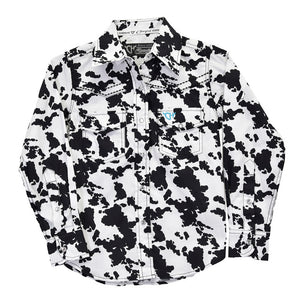 Cowgirl Hardware Toddler Allover Cow Print LS Snap Shirt 825585-010
