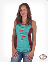 Load image into Gallery viewer, Cowgirl Tuff Cactus Patch Racerback Tank 100273