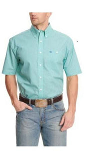 Wrangler Relaxed Fit Mens Turq S/S Shirt 112327770