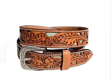 Durango Wyatt Floral Tooled Belt W/Underlay DU3001-267