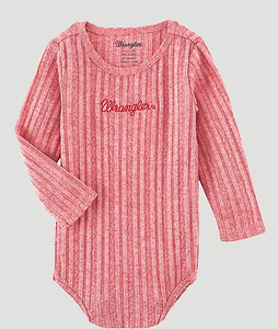 Wrangler Baby Girl Pink LS Onesie 2338980