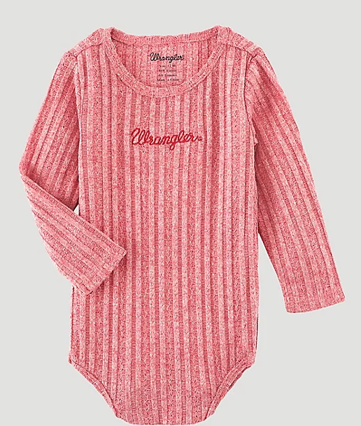 Wrangler Baby Girl Pink LS Onesie 2338980