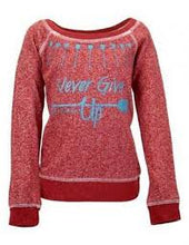 Load image into Gallery viewer, Cowgirl Tuff LS 100064 Heather Red Never Give Up